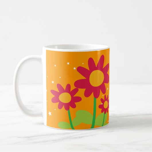 Fleur mignonne Anniversaire Café Mug (Gauche)