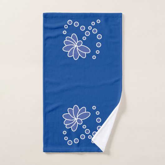 Fleur moderne, bleue profonde et moyenne (Serviette à main)