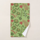 Fleur motif, branche, feuille fleurie verte sans s (Serviette à main)