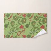 Fleur motif, branche, feuille fleurie verte sans s (Serviette à main)