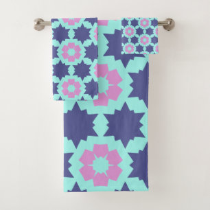 Fleur motif fleurs étoile bleu rose
