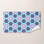 Fleur motif fleurs étoile bleu rose (Serviette à main)