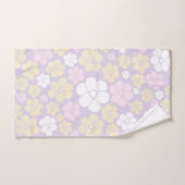 Fleur Motif - Pastel rose, jaune et violet (Serviette à main)
