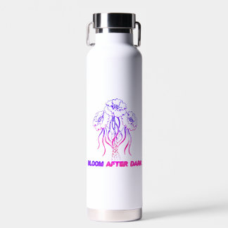 Fleur néon rose - Bouteille d'eau d'art