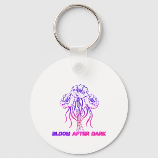 Fleur néon rose - Porte-clés d'art (Recto)