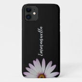 Fleur noir et blanc Nom iPhone 11 Coque (Dos)