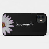 Fleur noir et blanc Nom iPhone 11 Coque (Dos (Horizontal))