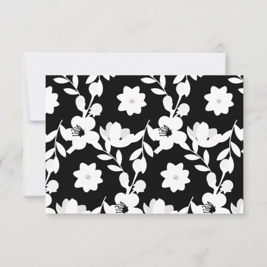 Fleur noir et blanc RSVP (Dos)