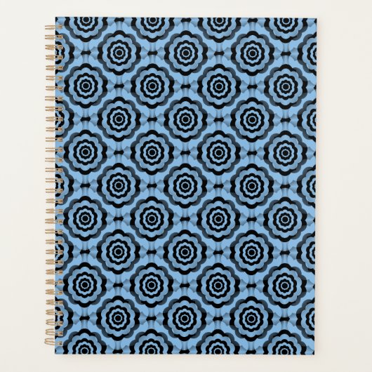 Fleur noire bleue Motif sans couture (Devant)
