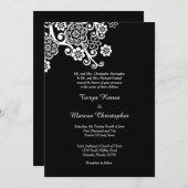 Fleur noire et blanche 5x7 Faire-part de mariage (Devant / Derrière)