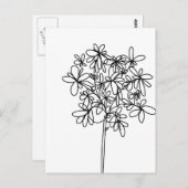 Fleur noire et blanche - Carte postale (Devant / Derrière)