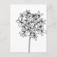 Fleur noire et blanche - Carte postale
