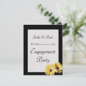 Fleur noire - Invitation de mariage - Fiançailles (Debout devant)