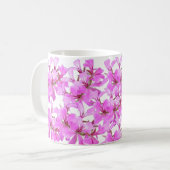 Fleur noire - Mug floral rose (Devant gauche)