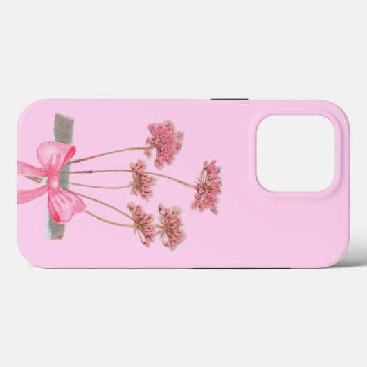 Fleur noire - Pastel Pink Bouquet Bow Coque 🌸 🎀 (Verso (horizontal))