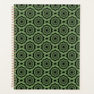 Fleur noire verte Motif sans couture