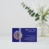 Fleur numérique, carte de visite simple bleue pour (Debout devant)