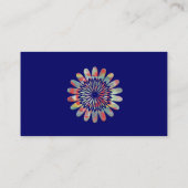 Fleur numérique, simple, carte de visite bleu (Dos)