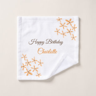 Fleur orange brune heureux anniversaire ajouter no