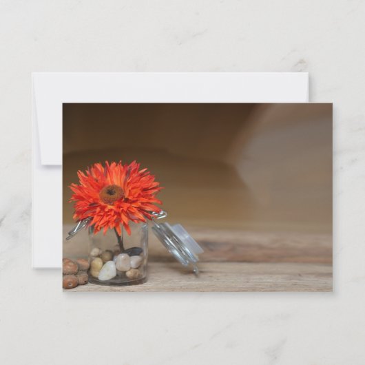 Fleur orange dans Mason Jar RSVP & Carte Menu (Dos)