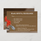 Fleur orange dans Mason Jar RSVP & Carte Menu (Devant / Derrière)