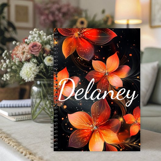 Fleur Orange de Feu Lumineux Élégant