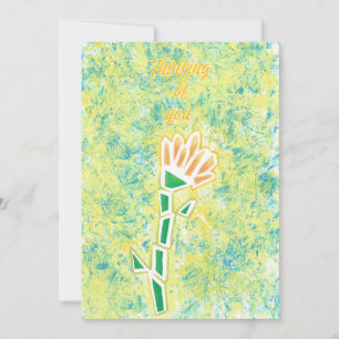 Fleur orange jaune Abstraite Penser à votre carte