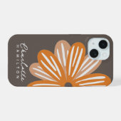 Fleur Orange Nom Personnalisé (Verso Horizontal)