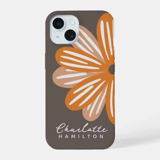Fleur Orange Nom Personnalisé (Verso)