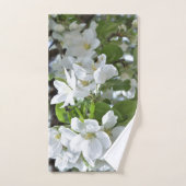 Fleur où l'on est planté de fleurs vertes et blanc (Serviette à main)
