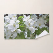 Fleur où l'on est planté de fleurs vertes et blanc (Serviette à main)
