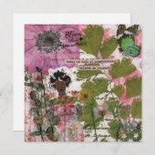 Fleur où planté carte de voeux plat (Devant / Derrière)