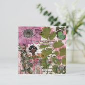 Fleur où planté carte de voeux plat (Debout devant)