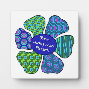 "Fleur où vous êtes planté" en Plaque bleue/verte