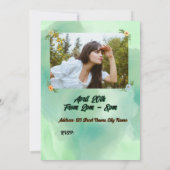 Fleur & Papillon ajoutez votre photo Invitation (Dos)