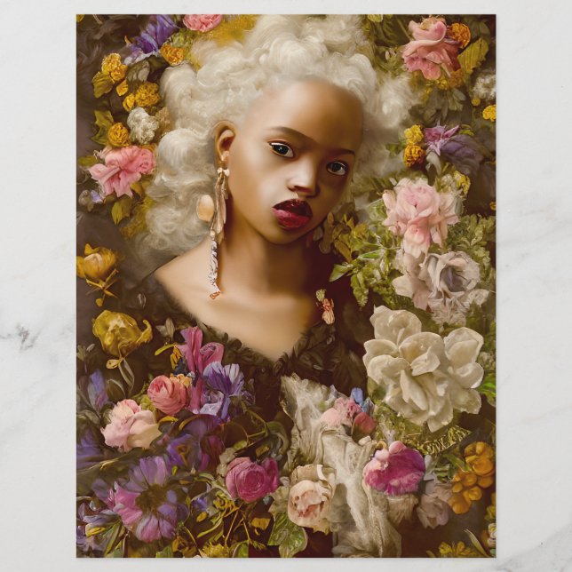 Fleur parmi les fleurs Papier scrapbook vintage (Devant)