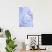 Fleur pastel bleu ... affiche (Bureau à domicile)