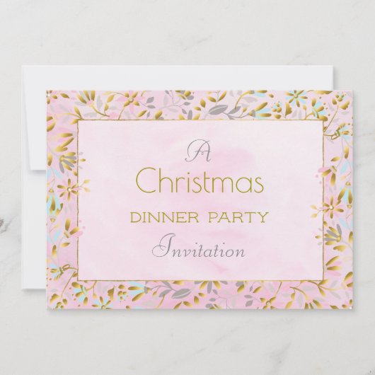 Fleur Pastel fête de Noël 5x7 Invitation (Devant)