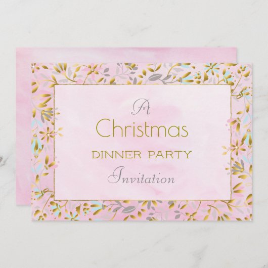 Fleur Pastel fête de Noël 5x7 Invitation (Devant / Derrière)