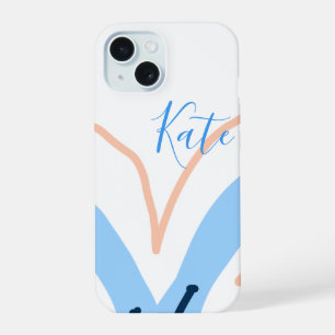 Fleur pastel orange bleue ajouter nom cadeau rétro