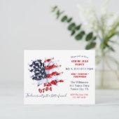 Fleur Patriotique Paix 4 juillet Invitation BBQ (Debout devant)