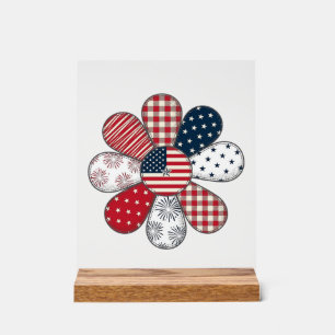 Fleur Patriotique Vintage Vector Design de T-Shirt