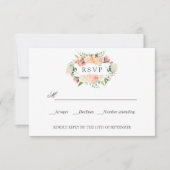 Fleur Peach rose Botanique MARIAGE RSVP (Devant)