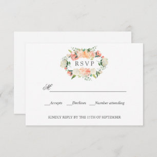 Fleur Peach rose Botanique MARIAGE RSVP