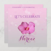 Fleur persane noble de nouvelle année - invitation (Devant / Derrière)