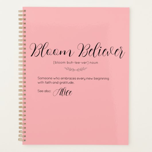 Fleur personnalisée Croyant Pink Paster Planner (Devant)