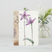 Fleur pourpre avec bordure de carte (Debout devant)