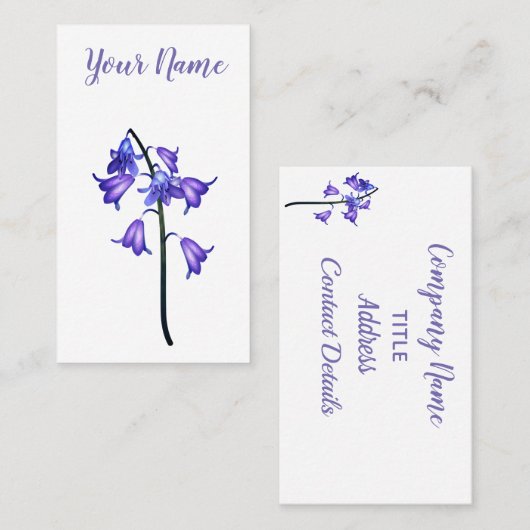 Fleur pourpre. Carte de contact (Devant / Derrière)