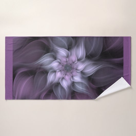 Fleur pourpre de fractale (Serviette de bain)