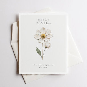 Fleur Pressée I Carte de remerciements Mariage élé